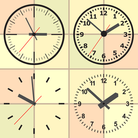 Several variants of abstract watch dials.のイラスト素材