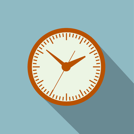 Clock icon, flat style. Long shadow.のイラスト素材