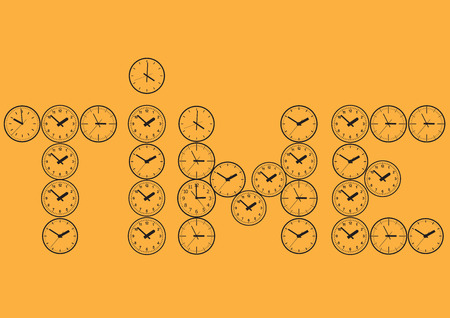 The word time, made up of watch dialsのイラスト素材