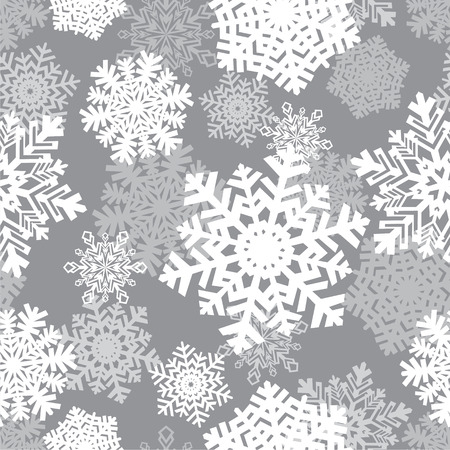 Winter seamless background with snowflakes. Winter holiday and Christmas background. Vector illustrationのイラスト素材