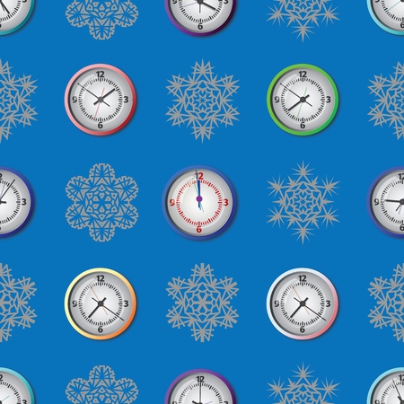 Seamless pattern composed of images hours. Vector illustration.のイラスト素材