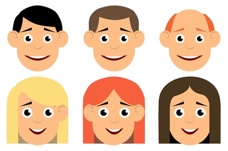 Set of avatars. Flat icons. Characters for web. Vector illustration.のイラスト素材