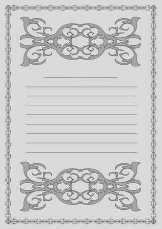 Stylish decorative vintage, retro label decor. Abstract geometric frame, vector illustration. Art Deco style, light colors.のイラスト素材