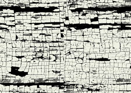 Seamless vector illustration. Old cracked white paint on a dark background.のイラスト素材