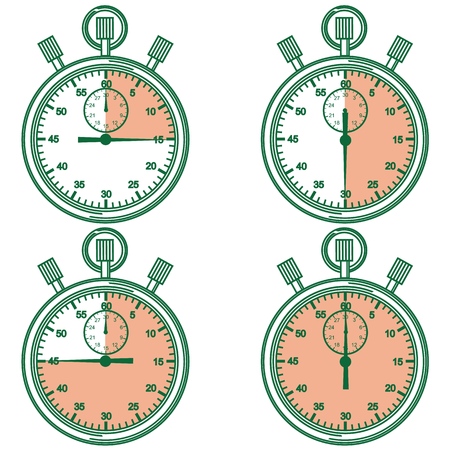 Stopwatch. Mechanism for accurate measurement of time intervals. Sport and training. Vector illustration.のイラスト素材