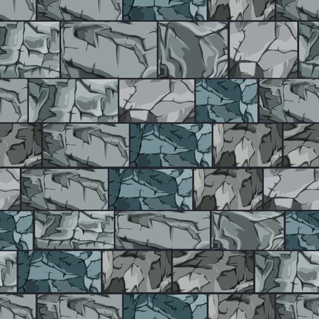 Background made up of stone blocks. Seamless vector illustration.のイラスト素材