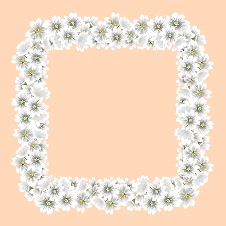 Wreath of flowers. Suitable for printing cards with floral ornaments. Vector illustration.のイラスト素材