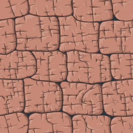 Wall of heavy stone blocks. Massive granite glitches. Vector illustration.のイラスト素材