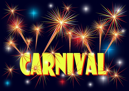 Happy holiday, carnival. Music festival, masquerade flyer. Joy, dancing and fireworks. Vector illustration.のイラスト素材