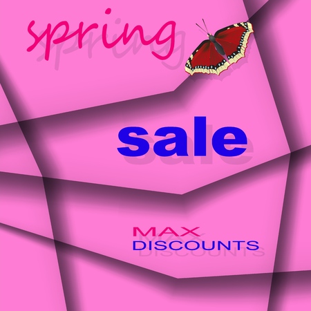 Banner for the spring sale of goods. Sale poster, flyer sale, Spring sales discounts. Benefit to the buyer. Vector illustrationのイラスト素材