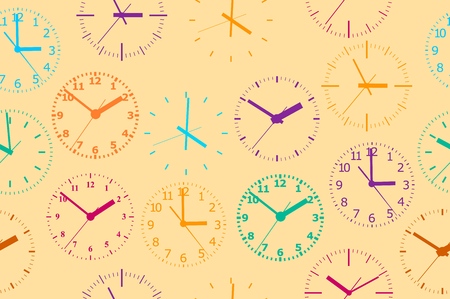 Seamless pattern composed of images hours. Vector illustration.のイラスト素材