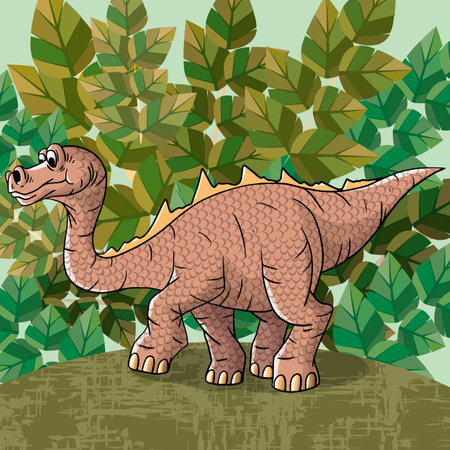 Cheerful, cute, winged dinosaur on a white background. Prehistoric reptile. Jurassic period. Vector illustrationのイラスト素材