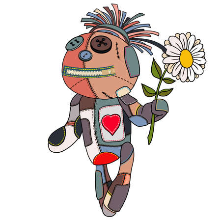 Vector cartoon voodoo doll. Halloween. Excellent for the design of postcards, posters,のイラスト素材