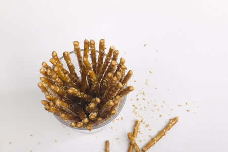 Saltsticks in a glass - fullの写真素材