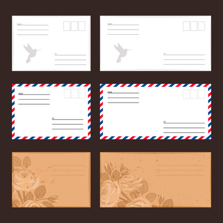 Set of cute different closed vector envelopesのイラスト素材