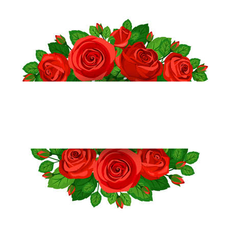 Beautiful invitation with nice red vector rosesのイラスト素材