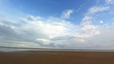 isolated beach photos taken at mandarmani a small beach tourism spot in India facing the Indian Oceanの写真素材