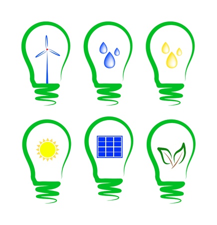 concept, symbolizing the different types of alternative energyのイラスト素材