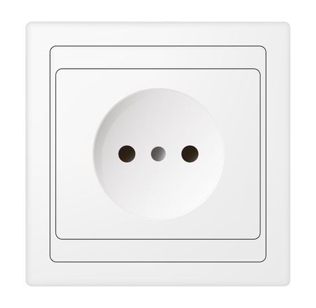 electric power receptacle over whiteのイラスト素材