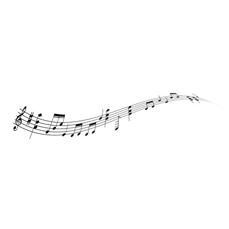 Wavy line of musical notes - melody coneptのイラスト素材