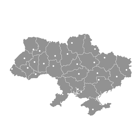 Map of Ukraine with Crimea peninsula, Donetsk and Luganskのイラスト素材