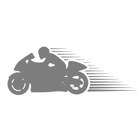 Motorcyclist on sport motorcycle - racing sportsbike silhouetteのイラスト素材