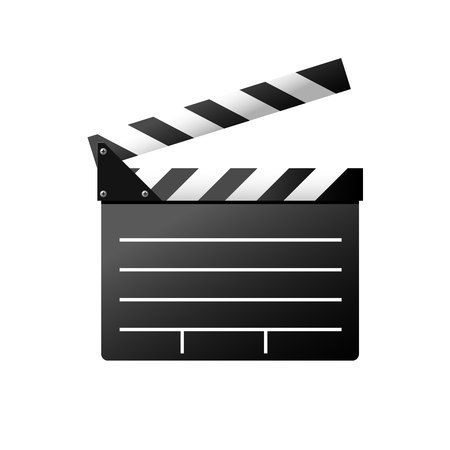 Simple icon of Film Slate - clapboard symbol, moviemakerのイラスト素材