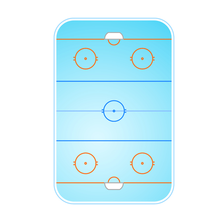 Ice hockey rink layout top viewのイラスト素材