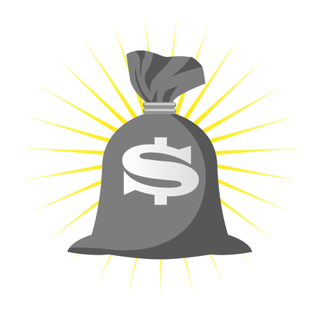 Sack full of money with dollar sign - wealth or riches conceptのイラスト素材