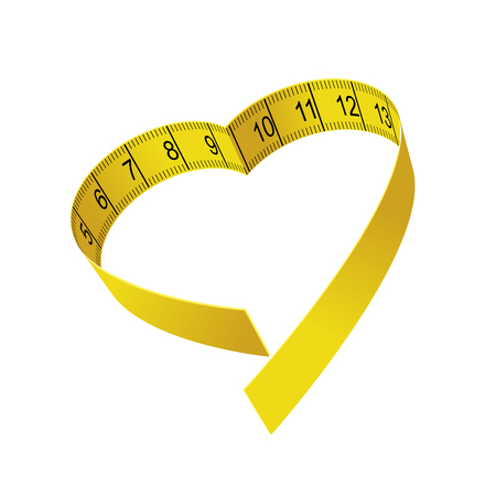Heart-shaped tape measure - dieting and fitness conceptのイラスト素材