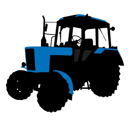 Generic wheeled tractor silhouette  -  farm machineryのイラスト素材