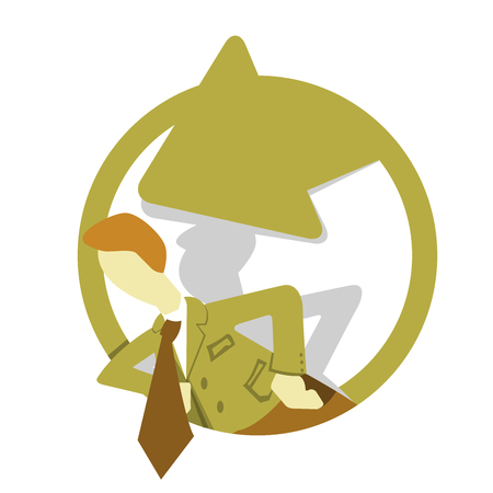 Employee inside arrow sign - attention or caption symbolのイラスト素材
