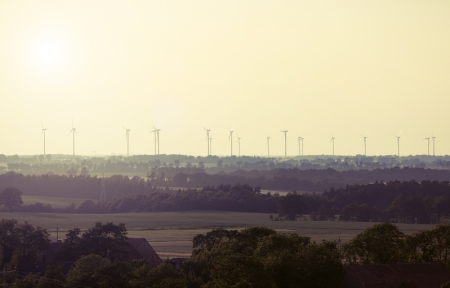 Wind turbines farmの写真素材