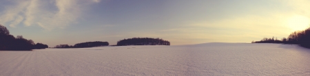 Winter Field Panoramaの写真素材