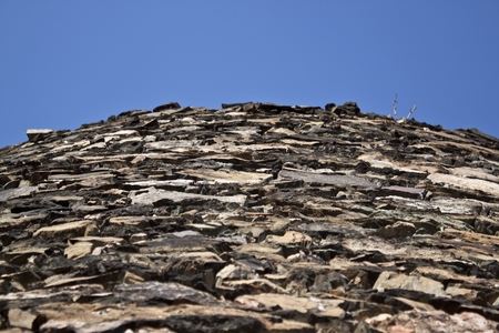 A close up of the surface of the grey stone. の写真素材