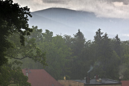 heavy rainfallの写真素材