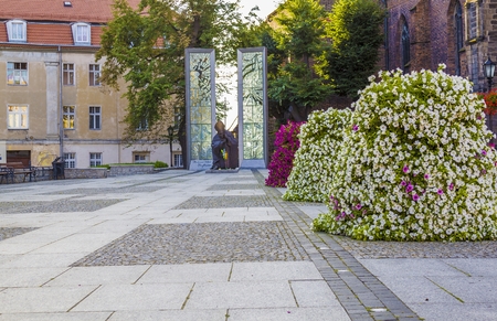 Swidnica in Lower Silesia, Poland - John Paul II monumentの写真素材