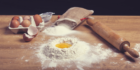 Baking ingredients for cookingの写真素材