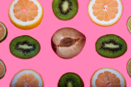 Fruit pattern: kiwi and orange