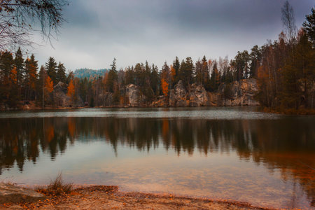 National Park of Adrspach-Teplice rocks. Rock Town. Czech Republicの写真素材