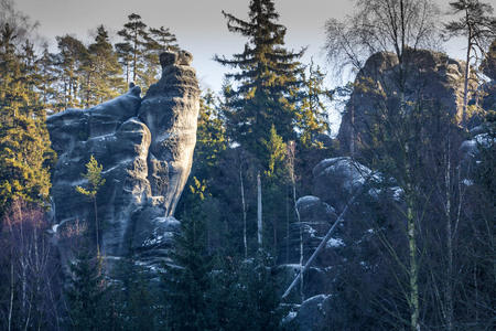 Rocks near National Park of Adrpsach and Teplice, Czech Republicの写真素材