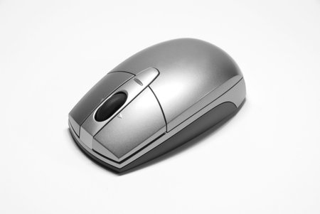 A Brilliant Modern Computer Mouse On A White Background.の写真素材