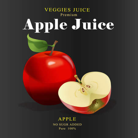 Fruit Label apple Juiceのイラスト素材