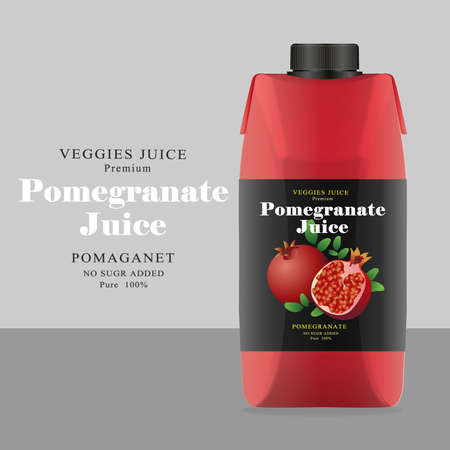 Package and Label Pomegranate Juiceのイラスト素材