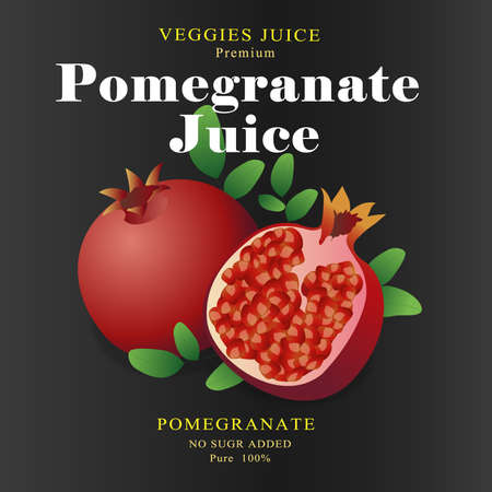 Fruit Label Pomegranate Juiceのイラスト素材