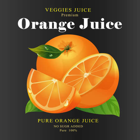Fruit Label orange Juiceのイラスト素材