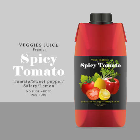 Package and Label tomato Juiceのイラスト素材