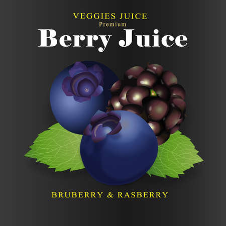 Fruit Label berry Juiceのイラスト素材