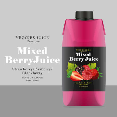 Package and Label mixed berry Juiceのイラスト素材