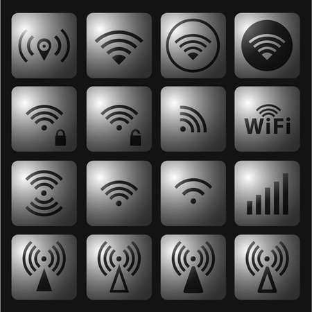black wifi icon_set1_1のイラスト素材
